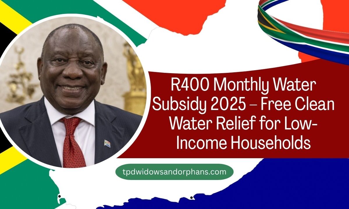 R400 Monthly Water Subsidy 2025 – Free Clean Water Relief for Low-Income Households